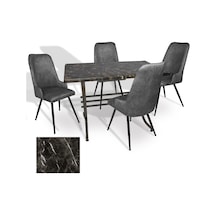 Japon - Çırağan Masa Takımı - 70x120 Werzalit, Wermodin Ve Allzalit Tabla - Teramo - Füme Çok Renkli
