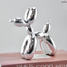 Silver-10x4x10cm-metalik Kaplama Balon Köpek Heykeli Köpek Süsleri Reçine Ofis Oturma Odası Ev Yumuşak Süslemeleri Yaratıcı Süs
