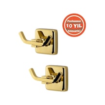 Çelik Banyo Paslanmaz Pirinç 2 Adet Kumru Bornzoluk Askılık Altın Gold Gold