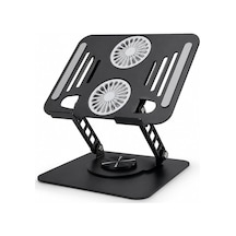 Lexroo Laptop Soğutucu Stand Çift Fanlı 360 Derece Döner Ayarlanabilir Notebook Yükseltici Metal
