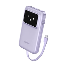 Ugreen 35604B Uno Dahili Kablolu 10.000 Mah 30W Hızlı Şarj Powerbank Mor