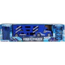King Toys Arabalı Polis Aksesuarlı 3 Katlı Taşıyıcı Polis Tır Lal 1110