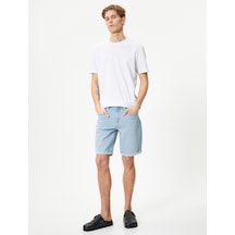Koton Kot Şort Bermuda Slim Fit Katlı Paça Düğmeli Cep Detaylı Açık İndigo 4sam40091nd Açık İndigo Koton Kot Şort Bermuda Slim Fit Katlı Paça Düğmeli Cep Detaylı Açık İndigo 4sam40091nd Açık İndigo