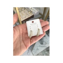 Taşlı Halka Model Küpe Kararmaz Altın