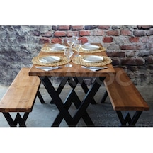 Masif Ahşap Laurus Sulamalı Mutfak Masası 8 Kişilik 85 x 220 x 76cm