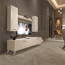 Decoraktiv Eko 5d Slm Std Retro Tv Ünitesi Tv Sehpası Beyaz