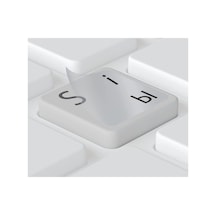 Rusça Klavye Sticker Şeffaf Parlak Kiril Harf Etiketleri Laptop Ve Masaüstü Klavye Siyah