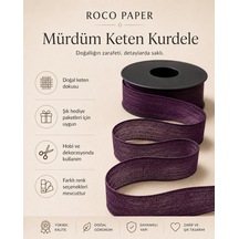 Mürdüm Keten Kurdele 2,5 Cm X 20 Metre, Hediye Paketi Ve Hobi Şer Standart