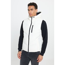 Ac&Co / Altınyıldız Classics Erkek Ekru Standart Fit Normal Kesim Kapüşonlu Yelek
