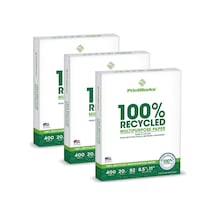 Printworks Yüzde 100 Geri Dönüşümlü Çok Amaçlı Kağıt, 9,1 Kg, 92 Parlak, 8,5 X 11 İnç, 3 Paket 400 Yaprak, T Genel