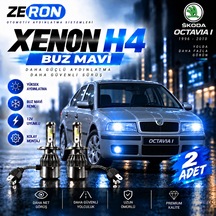 Skoda Octavia Xenon H4 Buz Mavi Led Far Ampulü 12v - 2 Adet Yüksek Aydınlatma Kolay Montaj