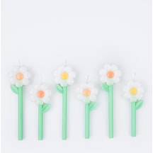 Meri Meri - Daisy Candles - Papatya Mumlar X6