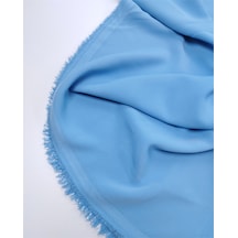 Açık Mavi Renkte 175gr/m2 Dökümlü Yumuşak Varna Krep Kumaş Elbiselik & Bluzluk 150x225cm-12629