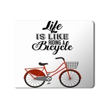 Life İs Like Riding A Bicycle Retro Bisiklet Baskılı Mousepad Mouse Pad