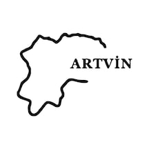 Artvin Harita Araba Sticker 17x17 Cm Siyah