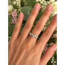 Dört Yaprak Yonca Silver Yüzük Çok Renli