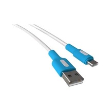Usb A-c Hızlı Şarj Kablosu, Beyaz Kablo, Beyaz/mavi Uçlar 120 Cm