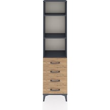 Arges Dolap 3 Raflı 4 Çekmeceli 44x30x182 Antrasit-çam Antrasit