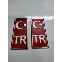 Tr Plaka Kabartma Sticker 2'li - Türkiye Plaka Pleksi Kabartma Sticker 2 Adet