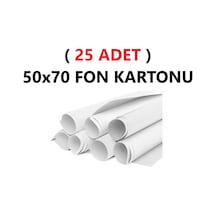 25 Adet 50x70 Cm Beyaz Renkli Fon Kartonu Rulo Canlı Renk Büyük Boy Anaokulu Kreş Okul