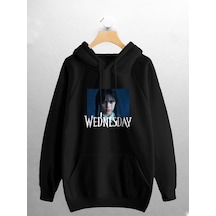 Macklin Unisex Kadın Erkek Wednesday Baskılı Tasarım Sweatshirt Siyah1 Mck1125 Siyah