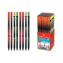 Faber Ağ Ve Iz Desenli Yuvarlak Kurşun Kalem Siyah Ahşap 72 Li Paket 5242115813 Çok Renkli