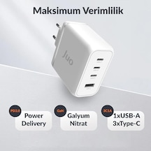 100w 4 Portlu Usb-c + Usb-a Gan Şarj Aleti & & Notebook Uyumlu Pd Type-c Hızlı Şarj Cihazı Beyaz