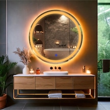 Aura Amber Led'li Kumlamalı Lavabo & Banyo Aynası Dokunmatik Sensörlü 90 X 90