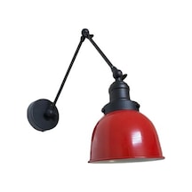 Dylight Retro Metal Dekoratif Akrobatik Rustik Kırmızı Mafsallı Duvar Aplik Siyah