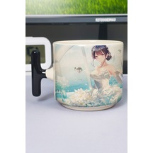 Seishun Buta Yarou Wa Bunny Girl Senpai No Yume Wo Minai Anime Baskılı Seramik Lüks Kupa 1 Adet T Şeklinde Özel Siyah Kulp Dalga Kulp V3t Çok Renkli