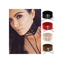 2 Adet Basit Kişilik Punk Bağlı Yaka Moda Kadife Yaka Kemik Kolye, Rastgele Renk Teslimatı Çok Renkli