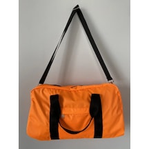İcone Bag Kadın & Erkek Spor Çantası, Paraşüt Kumaş Önü Cepli Unisex Spor Fitness Gym Çantası Neon Turuncu