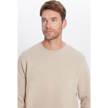 About Blank Tudors Relax Fit Pamuklu Polarlı Basic Sweatshirt Bisiklet Yaka, Xs, Sw220005-000, Taş, Erkek Acı Kahverengi