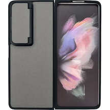 Nettech Samsung Galaxy Z Fold 4 Uyumlu Manyetik Standlı Seri Arka Koruma Kılıf - Siyah Siyah