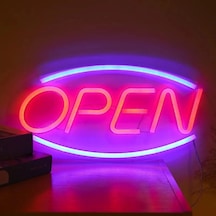 Neon Led Tabela Open Yazılı 22 X 45 Cm Çok Renkli