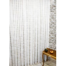 Evdepo Home Çizgili Tül Perde Ekru (546843622)