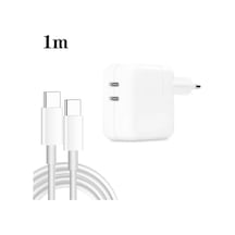 Rogfer 35w Pd3.0 Usb-c / Type-c Çift Bağlantı Noktalı Şarj Cihazı, 1m Type-c - Type-c Veri Kablosu, Ab Fişi