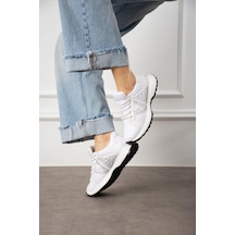 Shoetek Beatriz Kadın Sneakers Yandan Taşlı Bağcıklı Spor Ayakkabı Beyaz Beyaz Shoetek Beatriz Kadın Sneakers Yandan Taşlı Bağcıklı Spor Ayakkabı Beyaz Beyaz