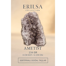 Sertifikalı Ametist Taşı Kütlesi 234 Gr Ham Doğal Kristal Dekoratif Taş Stresi Azalt Huzur Ver