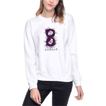 Sense8 Burst Art Baskılı Beyaz Kadın Sweatshirt
