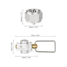 Padalink Kamping Gaz Balon Dönüştürücü: Dar Gaz Balonu İle Manp Gaz Valfi Kombinasyonu, Tazeletme Ve Basınç Salma Fonksiyonu İle Dayanıklı Alüminyum Ve Bakır Malzeme Gümüş