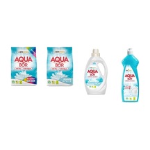 Aquabor Doğal Mineralli 4 Kg Renkliler + 4 Kg Beyaz + Sıvı Beyaz + Elde Bulaşık 4 Lü Set