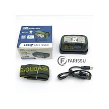 Gk706 Sensörlü 2000 Lümen Şarjlı Led Kafa Feneri 7 Işık Modu Ultra Hafif 47 Gr Bordo