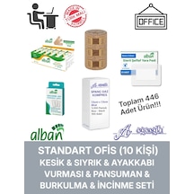 Standart Ofis Yara Bakım & Pansuman Seti 10 Kişiye Kadar, 446 Parça, Kesik & Sıyrık, Ayakkabı Vurması, Burkulma & İncinme İçin