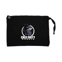Call Of Duty Ghosts Text Siyah Clutch Astarlı Cüzdan / El Çantası Siyah