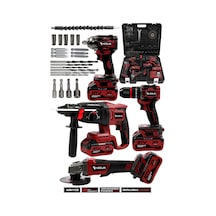 Assur ASR1122 4'lü Set 21V Hilti + Taşlama + Somun Sökme + Matkap Kırmızı