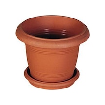 Omnipazar Sy-5900 Kahverengi Yuvarlak Antik Saksı Takımı 3 Lt No