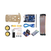Bluetooth Kontrollü Robot Kiti - 18650 Pil Yuvalı Tam Set Arduino + Motor Sürücü