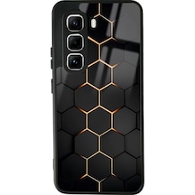 İnfinix Hot 50 Pro Yellow Carbon Tasarımlı Glossy Telefon Kılıfı Çok Renkli