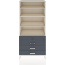 Hyperion Dolap 4 Raflı 4 Çekmeceli 88x44x195 Aytaşı-antrasit Aytaşı